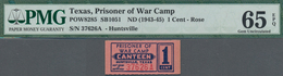 United States Of America: POW Camp TEXAS 1 Cent PMG 65, CALIFORNIA 1 Cent PMG 64, MARYLAND 5 Cents P - Sonstige & Ohne Zuordnung