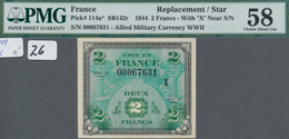 France / Frankreich: Huge Lot With 271 Banknotes Series 1944 Including 229 Pcs. 2 Francs (UNC), 19x - Altri & Non Classificati