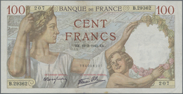 France / Frankreich: Huge Lot With 54 Banknotes 1940's Comprising 50 Pcs. 100 Francs 1940-42 P.94 (F - Otros & Sin Clasificación