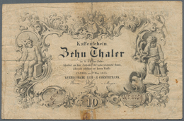 Deutschland - Altdeutsche Staaten: Kurhessische Lei- Und Commerzbank 10 Thaler 1855, PiRi. A144, Kle - [ 1] …-1871 : German States