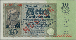 Deutschland - Deutsches Reich Bis 1945: 10 Rentenmark 1925 Muster, Ro.163M, Roter Überdruck "Muster" - Otros & Sin Clasificación