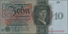 Deutschland - Deutsches Reich Bis 1945: Mustersatz Der Reichsbank - Holbein Serie 1924 Von 10 Bis 10 - Other & Unclassified