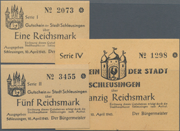 Deutschland - Alliierte Miltärbehörde + Ausgaben 1945-1948: Schleusingen, Stadt, 1, 5, 20 Reichsmark - Autres & Non Classés