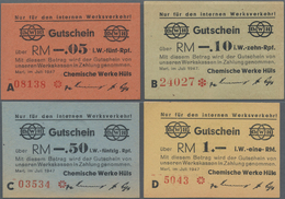 Deutschland - Alliierte Miltärbehörde + Ausgaben 1945-1948: Marl, Chemische Werke Hüls, 5, 10, 50 Re - Sonstige & Ohne Zuordnung