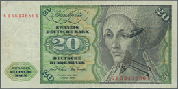 Deutschland - Bank Deutscher Länder + Bundesrepublik Deutschland: 20 DM 1970, Ro.271a Abklatsch, Tei - Andere & Zonder Classificatie