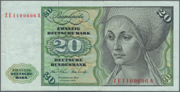 Deutschland - Bank Deutscher Länder + Bundesrepublik Deutschland: 20 DM 1970 Ersatznote Mit KN ZE110 - Otros & Sin Clasificación