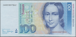 Deutschland - Bank Deutscher Länder + Bundesrepublik Deutschland: 100 DM 1989 Ersatznote Mit KN ZA00 - Other & Unclassified