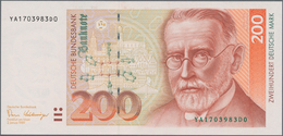 Deutschland - Bank Deutscher Länder + Bundesrepublik Deutschland: 200 DM 1989, Ersatznote “YA/D”, Ro - Other & Unclassified