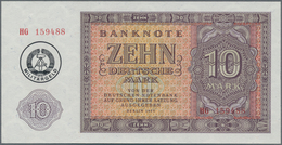 Deutschland - DDR: 10 Mark 1955 (1980) Mit Maschinenstempelaufdruck "Militärgeld", Ro.375b In Kassen - Andere & Zonder Classificatie