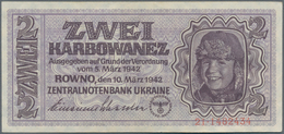 Deutschland - Nebengebiete Deutsches Reich: Zentralnotenbank Der Ukraine 2 Karbowanez 1942, Ro.592, - Other & Unclassified