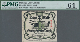Deutschland - Nebengebiete Deutsches Reich: Danzig - Magistrat Der Stadt 5 Mark 1918 Mit Rückseitige - Other & Unclassified
