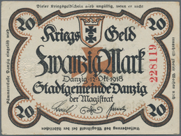 Deutschland - Nebengebiete Deutsches Reich: Kriegsgeld Der Stadtgemeinde Danzig Zu 20 Mark 1918, Ro. - Other & Unclassified