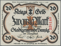 Deutschland - Nebengebiete Deutsches Reich: Danzig - Magistrat Der Stadt 20 Mark  1918 Mit Rückseiti - Otros & Sin Clasificación