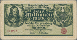 Deutschland - Nebengebiete Deutsches Reich: Danzig - Stadtgemeinde, 10 Millionen Mark 1923, Ro.804a, - Andere & Zonder Classificatie