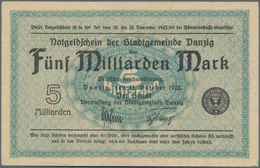 Deutschland - Nebengebiete Deutsches Reich: Danzig - Stadtgemeinde, 5 Milliarden Mark 1923, Ro.809a, - Andere & Zonder Classificatie