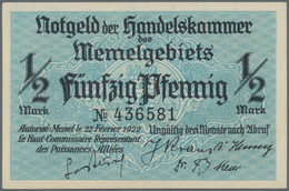 Deutschland - Nebengebiete Deutsches Reich: Memel, Großes Lot Mit 13 Banknoten, Dabei ½ Mark Ro.846b - Autres & Non Classés