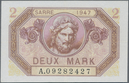 Deutschland - Nebengebiete Deutsches Reich: Saar 2 Mark 1947, Ro.868, Sehr Saubere Note Mit Leichten - Other & Unclassified