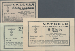 Deutschland - Nebengebiete Deutsches Reich: Thorn, Stadt, 50 Groschen, 1, 5 Zloty, 9.9.1939; Erh. I, - Otros & Sin Clasificación