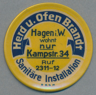 Deutschland - Briefmarkennotgeld: HAGEN, Brandt, Herd Und Ofen, 50 Pf. Ziffer, Zelluloidkapsel. - Sonstige & Ohne Zuordnung