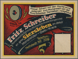 Deutschland - Briefmarkennotgeld: Siersleben, Sachsen-Anhalt, Fritz Schreiber, Handelsmühle, Formula - Sonstige & Ohne Zuordnung