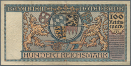 Deutschland - Länderscheine: 100 Reichsmark 1924, Ro.BAY24, Serie "C", Leicht Fleckiges Papier Mit E - Altri & Non Classificati