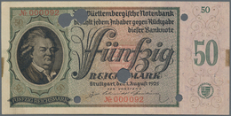 Deutschland - Länderscheine: Württembergische Notenbank 50 Reichsmark 1925, Ro.WTB29 Mit Entwertungs - Otros & Sin Clasificación