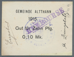 Deutschland - Notgeld - Elsass-Lothringen: Altthann, Oberelsass, Gemeinde, 10, 20 Pf., 1915, Jeweils - Andere & Zonder Classificatie