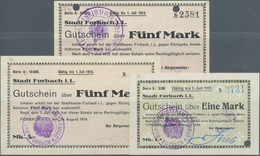 Deutschland - Notgeld - Elsass-Lothringen: Forbach, Lothringen, 5 Mark, 19.8.1914, Original, KN 5 Mm - Otros & Sin Clasificación