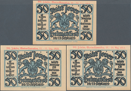 Deutschland - Notgeld - Niedersachsen: Jever, Heimatverein, 3 X 50 Pf., 10./11.9.1921, Hellblauer Ka - Lokale Ausgaben