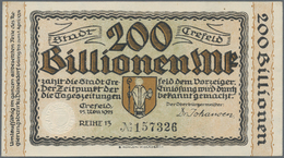 Deutschland - Notgeld - Rheinland: Crefeld, Stadt, 200 Billionen Mark, 15.11.1923, Der Höchste Nennw - Lokale Ausgaben