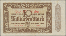 Deutschland - Notgeld - Rheinland: Duisburg, Stadt, 50 Mrd. Mark, 26.10.1923, Erh. II-III, 100 Mrd. - Lokale Ausgaben