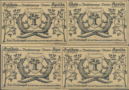 Deutschland - Notgeld - Thüringen: Apolda, Verschönerungsverein, 4 X 5 Mark, O. D., Spendenscheine, - [11] Lokale Uitgaven