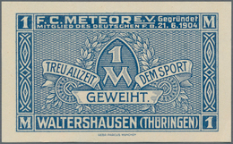 Deutschland - Notgeld - Thüringen: Waltershausen, F. C. Meteor E. V., 1 Mark, 25.9.1921, Ohne Perfor - [11] Emisiones Locales