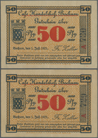 Deutschland - Notgeld - Westfalen: Bochum, Café Handelshof, 50 Pf., 1.7.1921, Serie A, 2 Scheine In - Other & Unclassified