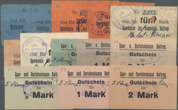 Deutschland - Notgeld - Westfalen: Bottrop, Sparkasse, 1 (2), 2 (2), 5 (3) Mark, O. D. (1914), Entwe - Otros & Sin Clasificación