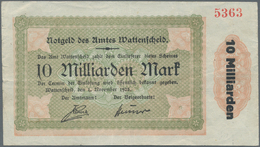 Deutschland - Notgeld - Westfalen: Wattenscheid, Amt, 10 Mrd. Mark, 1.11.1923, Erh. III, Von Großer - Otros & Sin Clasificación