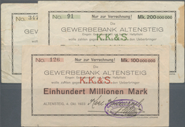 Deutschland - Notgeld - Württemberg: Altensteig, Karl Kaltenbach, 5 Mio. Mark, 1.9.1923; 100 Mio. Ma - [11] Local Banknote Issues