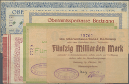 Deutschland - Notgeld - Württemberg: Backnang, Oberamtssparkasse, 1 Mio. Mark, 3.8.1923; 500 Tsd., 5 - [11] Local Banknote Issues