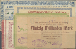 Deutschland - Notgeld - Württemberg: Backnang, Oberamtssparkasse, 1 Mio. Mark, 3.8.1923; 500 Tsd., 5 - Lokale Ausgaben