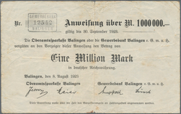 Deutschland - Notgeld - Württemberg: Balingen, Oberamtssparkasse Und Gewerbebank, 500 Tsd. Mark, 8.8 - [11] Emisiones Locales