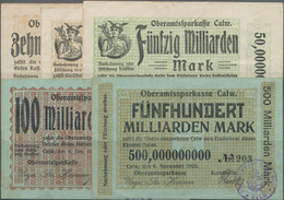 Deutschland - Notgeld - Württemberg: Calw, Oberamtssparkasse, 10, 20, 50 Mrd. Mark, 26.10.1923; 100, - [11] Local Banknote Issues