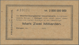 Deutschland - Notgeld - Württemberg: Ebingen, Friedrich Maag, 2 Mrd. Mark, O. D. (1923 Gedruckt), Sc - [11] Local Banknote Issues