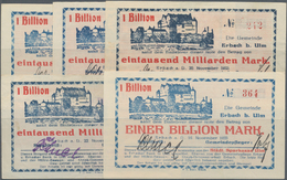 Deutschland - Notgeld - Württemberg: Erbach, Gemeinde, 10 Mio. Bis 1 Billion Mark, 28.9. - 26.11.192 - Lokale Ausgaben