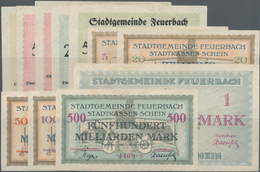 Deutschland - Notgeld - Württemberg: Feuerbach, Stadt, 2, 5 (2), 20, 50 Mrd. Mark, 26.10.1923; 5, 20 - Lokale Ausgaben