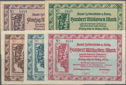 Deutschland - Notgeld - Württemberg: Heidenheim, Stadt, 50, 100 Mio., 20, 50, 100 Mrd. Mark, 1.10.19 - [11] Local Banknote Issues