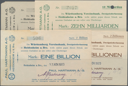 Deutschland - Notgeld - Württemberg: Heidenheim, Paul Hartmann AG, 1 Mio. Mark, 23.8.1923, Erh. III- - [11] Local Banknote Issues