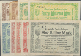 Deutschland - Notgeld - Württemberg: Herbrechtingen, Gemeinde, 20 (2, Wz-Varianten), 50 (2, Mit Und - [11] Local Banknote Issues