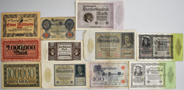 Deutschland - Deutsches Reich Bis 1945: Vier Alben Und Mehrere Hundert Einzelne Banknoten Deutschlan - Autres & Non Classés