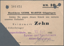 Deutschland - Alliierte Miltärbehörde + Ausgaben 1945-1948: Göppingen, Bankhaus Gebr. Martin, 1, 2, - Otros & Sin Clasificación