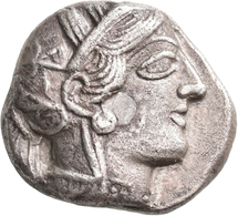 Attika: AR-Tetradrachme, Ca. 479-404 V. Chr., Athen, 16,26 G. Athenakopf Nach Rechts/Eule. Prüfhieb, - Greche